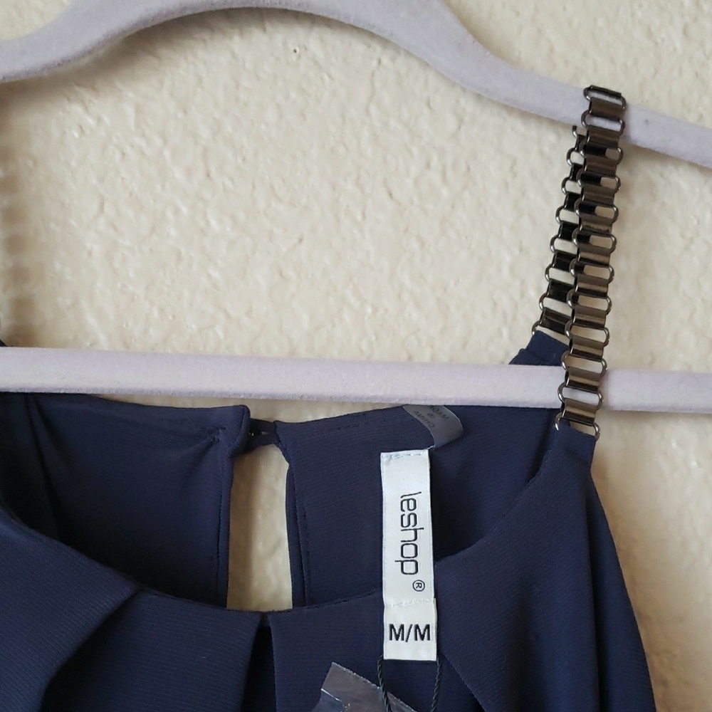 Leshop Blue Jumpsuit with Wide-Leg Design - Picture 3 of 4